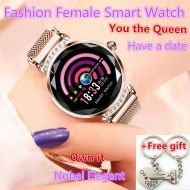 Sincerest Fitness Trackers Smart Watch Elegant Women Heart Rate Monitors Waterproof Sports Pedometers Bracelet Blood Pressure Wristband Lady Luxury 3D Glass Smartwatch Band for Iphone Androi