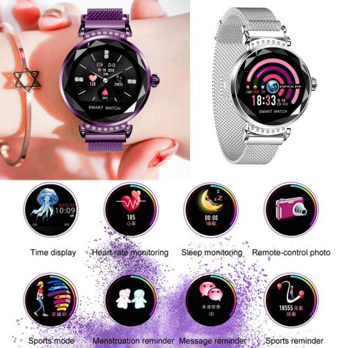  Sincerest Fitness Trackers Smart Watch Elegant Women Heart Rate Monitors Waterproof Sports Pedometers Bracelet Blood Pressure Wristband Lady Luxury 3D Glass Smartwatch Band for Iphone Androi