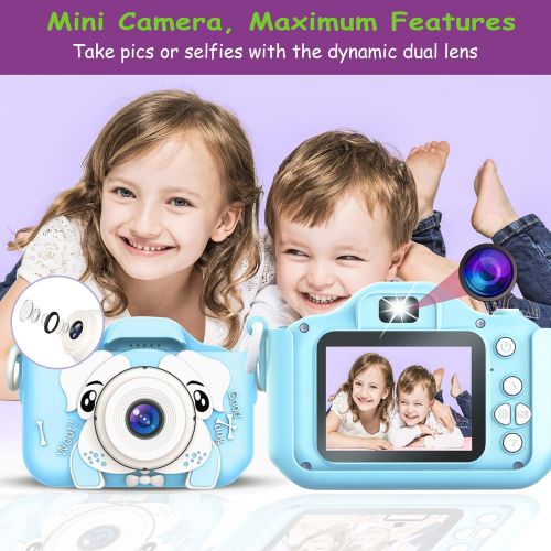  [아마존베스트]Sinceroduct Kids Camera, 20.0MP Digital Dual Camera Rechargeable with 2.0 Inch IPS Screen,32GB SD Card Included, Ideal Gift for 3-12 Years Old Girls Boys Gifts