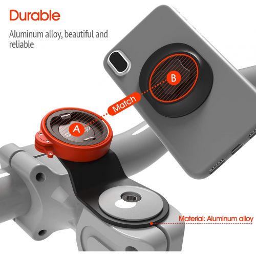  Sincetop Bike Phone Mount,Mountain Bicycle Cell Phone Holder,Universal Aluminum Handlebar Stem Phone Clamp,Cycling Mobile Phone Clip,MTB Road Bike Quick Attach/Release for iPhone Samsung Ga