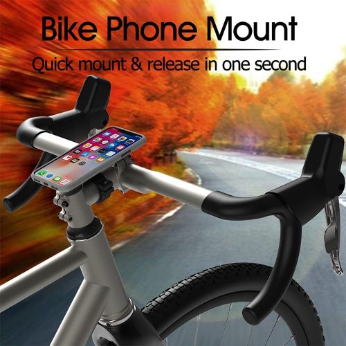  Sincetop Bike Phone Mount, Aluminum Bike Phone Holder with Universal Adapter, Quick Mount Mountain Bike Bicycle Handlebar Stem Cell Phone Clamp with Ultra Lock for iPhone 13 12 11 Pro Max S