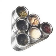 Sinchi Kuzo 6pcs / Set Lid Spice Jar Stainless Steel Spice Sauce Storage Container Pots for Kitchen Condiment Holder Houseware