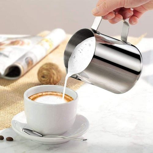  Sindh Milk Frothing Pitcher 350ml, Perfect for Espresso Machines, Milk Frothers, Latte Art - Stainless Steel Jug