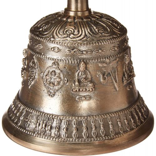  Singing Bowl Nepal Tibetan Buddhist Meditation Bell and Dorje Set - Dharma Objects Bell of Enlightenment From Nepal 7 Inches명상종 싱잉볼