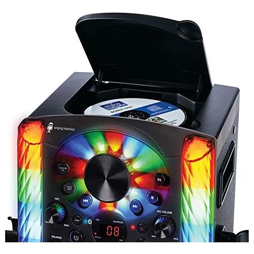  [아마존베스트]Singing Machine SML625BTBK Bluetooth CD+G Karaoke System Black