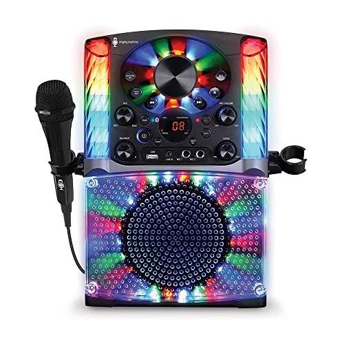  [아마존베스트]Singing Machine SML625BTBK Bluetooth CD+G Karaoke System Black