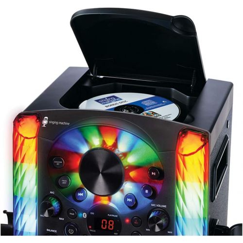  [아마존베스트]Singing Machine SML625BTBK Bluetooth CD+G Karaoke System Black