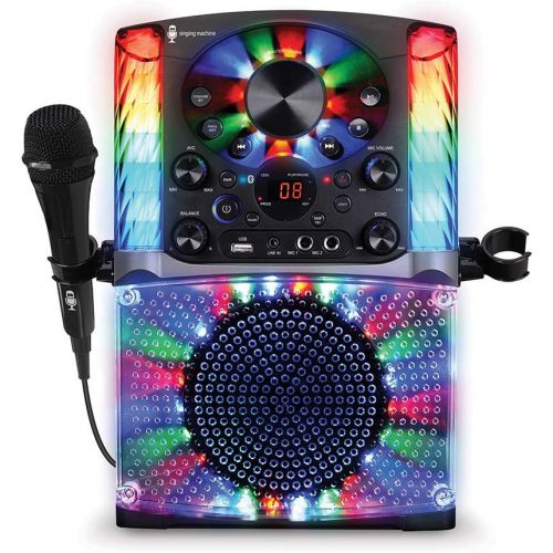  [아마존베스트]Singing Machine SML625BTBK Bluetooth CD+G Karaoke System Black