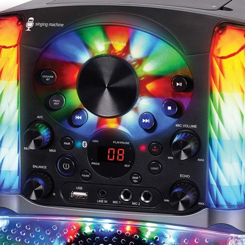  [아마존베스트]Singing Machine SML625BTBK Bluetooth CD+G Karaoke System Black