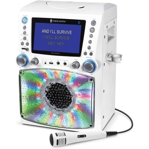  [아마존베스트]Singing Machine STVG785BTW Bluetooth Karaoke Machine with Disco Lights