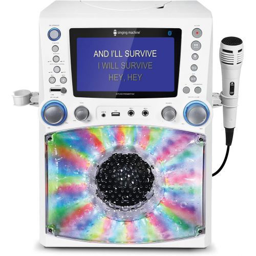  [아마존베스트]Singing Machine STVG785BTW Bluetooth Karaoke Machine with Disco Lights