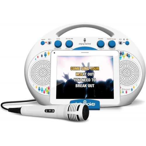  [아마존베스트]Singing Machine ISM398BT Karaoke System Home,White