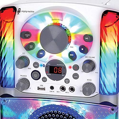  [아마존베스트]Singing Machine SML625BTW Bluetooth CD+G Karaoke System White