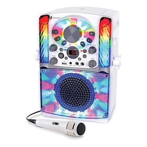  [아마존베스트]Singing Machine SML625BTW Bluetooth CD+G Karaoke System White