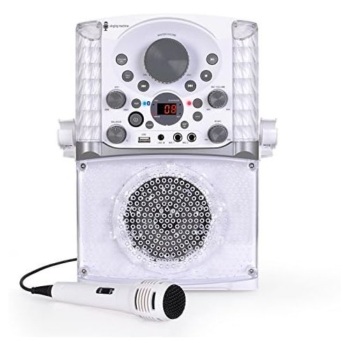  [아마존베스트]Singing Machine SML625BTW Bluetooth CD+G Karaoke System White