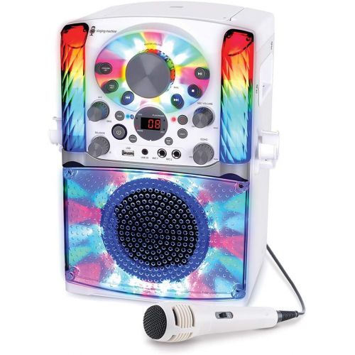  [아마존베스트]Singing Machine SML625BTW Bluetooth CD+G Karaoke System White