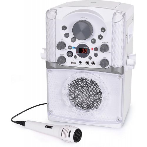  [아마존베스트]Singing Machine SML625BTW Bluetooth CD+G Karaoke System White