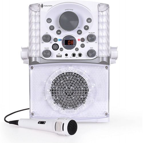  [아마존베스트]Singing Machine SML625BTW Bluetooth CD+G Karaoke System White