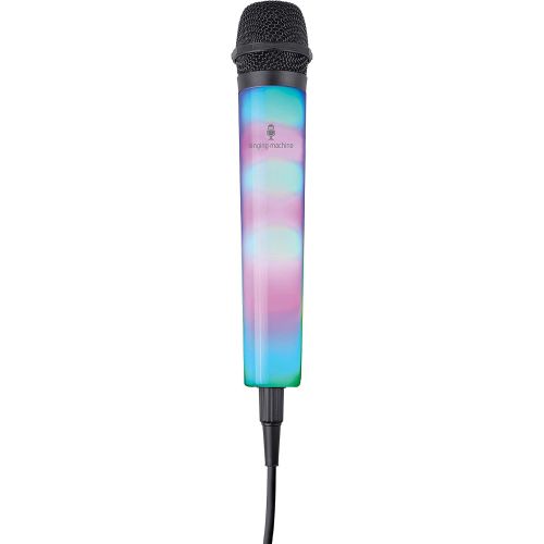  [아마존베스트]Singing Machine SMM225BK Unidirectional Wired Microphone with LED Disco Lights, Black