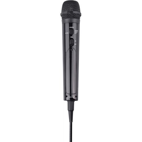  [아마존베스트]Singing Machine SMM225BK Unidirectional Wired Microphone with LED Disco Lights, Black