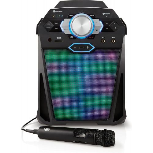  [아마존베스트]Singing Machine SDL366 The VIBE Party Pack Hi-Def Digital Karaoke System with Two Microphones, 10 Song Downloads, Resting Tablet Cradle, and LED Disco Lights