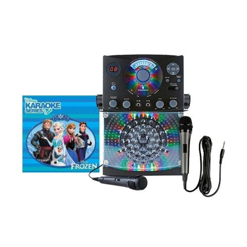  Singing Machine Karaoke with Bluetooth and LED Lights (Black) with Dynamic Microphone with 10 Ft. Cord and Frozen