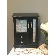 /Singlebarrelboutique Vintage Black Antique Sheet Music Jewelry Box