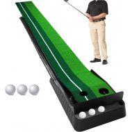 [아마존베스트]Sinolodo Golf Putting Mat Indoor Putting Green with Ball Return Including 3 Training Balls-9.84ft Long