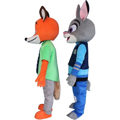  Sinoocean Judy Rabbit and Nick Fox of Zootopia Adult Mascot Costumes Cosplay Fancy Dress