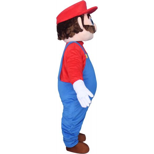  Sinoocean Super Mario Adult Mascot Costume Cosplay Fancy Dress Outfit