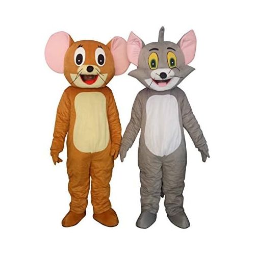  Sinoocean Tom Cat and Jerry Mouse Adults Mascot Costumes Cosplay Fancy Dress Outfits