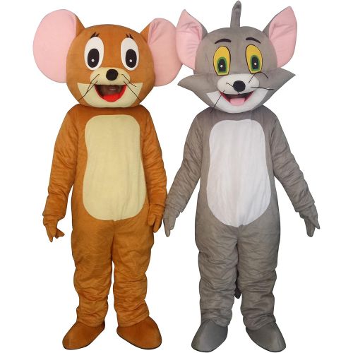  Sinoocean Tom Cat and Jerry Mouse Adults Mascot Costumes Cosplay Fancy Dress Outfits