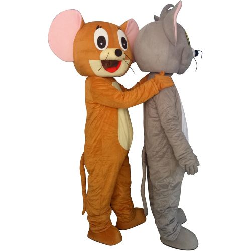  Sinoocean Tom Cat and Jerry Mouse Adults Mascot Costumes Cosplay Fancy Dress Outfits