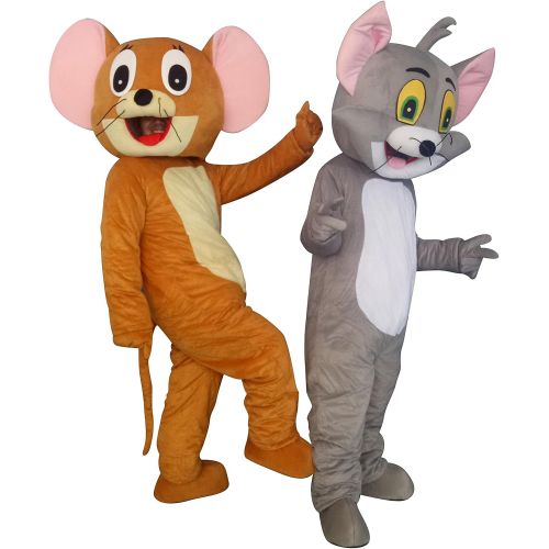  Sinoocean Tom Cat and Jerry Mouse Adults Mascot Costumes Cosplay Fancy Dress Outfits