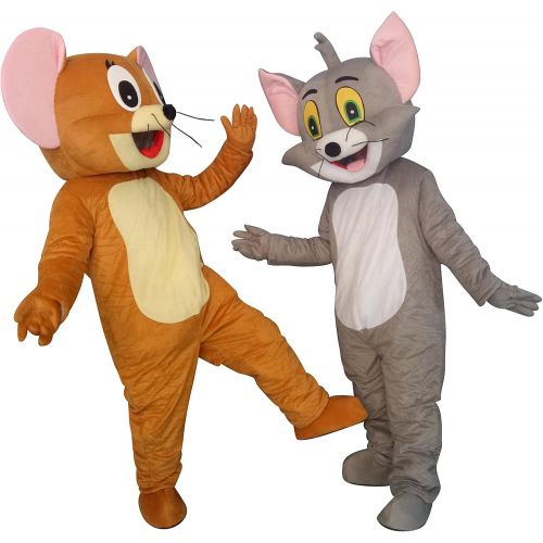  Sinoocean Tom Cat and Jerry Mouse Adults Mascot Costumes Cosplay Fancy Dress Outfits