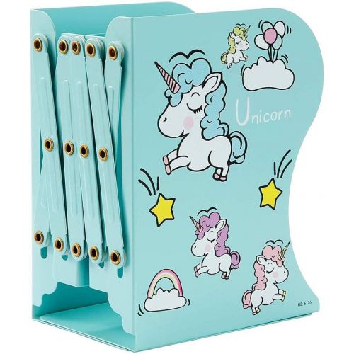  [아마존베스트]Sinrextraonry Adjustable Purple Unicorn Bookends - Unicorn Decor - Kids Bookends - Girls Room - Unicorn Gifts (Green)