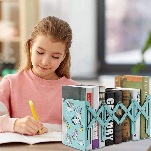  [아마존베스트]Sinrextraonry Adjustable Purple Unicorn Bookends - Unicorn Decor - Kids Bookends - Girls Room - Unicorn Gifts (Green)