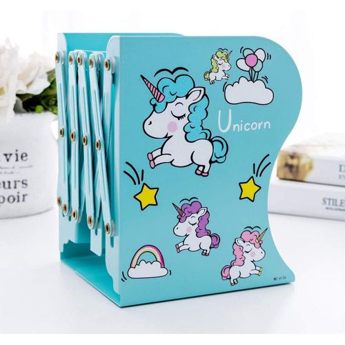  [아마존베스트]Sinrextraonry Adjustable Purple Unicorn Bookends - Unicorn Decor - Kids Bookends - Girls Room - Unicorn Gifts (Green)