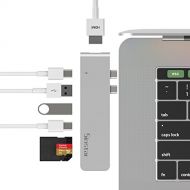 Sinstar Thunderbolt 3 Adapter, USB C HDMI Hub Dock for Apple MacBook Pro 2016 2017 13 15 Multi-Port Type-C Adapter with Pass-Through Charging 60Hz 40Gbps, 4K HDMI, USB-C, SDMicro