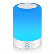 Siomentdi Touch Bedside Lamp with Bluetooth Speaker, Dimmable Warm White Table Lamp & RGB...