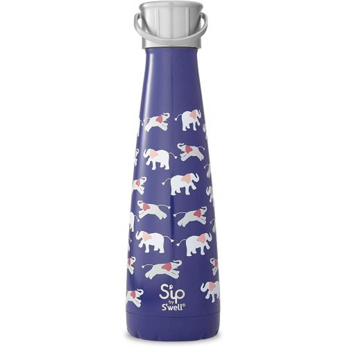  Swell Stainless Steel Water Bottle - 15 Fl Oz - Elephant Love - Double-Layered Vacuum-Insulated Keeps Food and Drinks Cold and Hot - with No Condensation - BPA Free Water Bottle