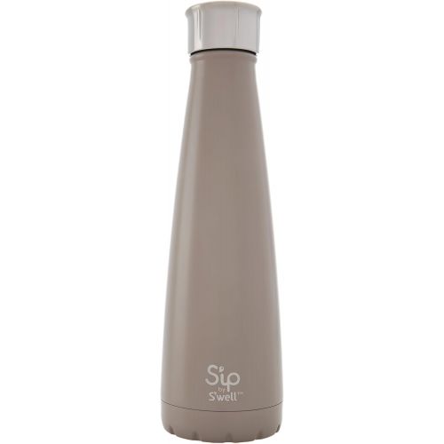  Sip by Swell 200215030 Steel Grey-Double-Layered Vacuum-Insulated Keeps Food and Drinks Cold and Hot-with No Condensation-BPA Free Water Bottle, 15oz