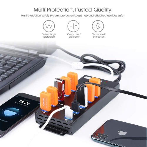  Sipolar Desktop Charging Station with 10 Data Syncs and Charger Port Speed up to 2.1A