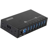 Sipolar 7 port USB 3.0 hub - 36W Powered USB HUB with BC 1.2 Charging Ports for iPad iPhone iMac+Makes all the Ports Accessible Easily + Compact and Sturdy