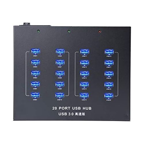  Sipolar USB 3.0 Hub, A-213 20 Ports Metal High Speed Sync Data and 5V 1A Charge USB Hub with Mounting Brackets, Refreshing and Charging for iPhoneCell PhoneTablet