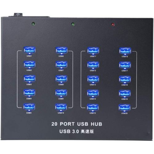  Sipolar USB 3.0 Hub, A-213 20 Ports Metal High Speed Sync Data and 5V 1A Charge USB Hub with Mounting Brackets, Refreshing and Charging for iPhoneCell PhoneTablet