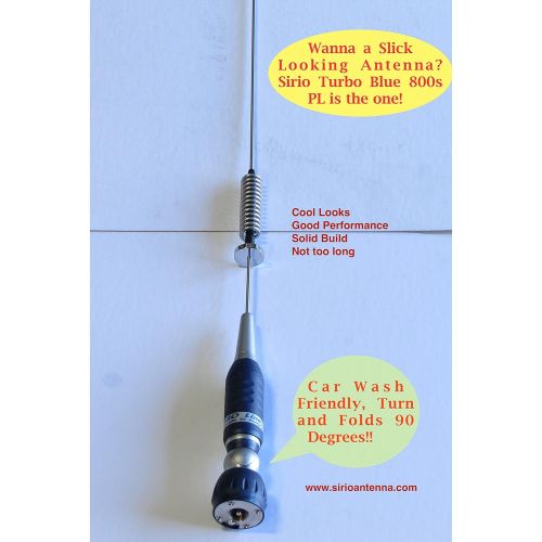  Sirio Antenna Sirio Turbo 800s Blue CB & 10M Mobile Antenna, 200W Continuous, 1000W PEP