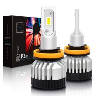SiriusLED P3 Series H7 Canbus LED Headlight Bulb External driver Super High Power 45W Extremely Bright 14000 Lumen 6500k White Conversion Kit Pack of 2