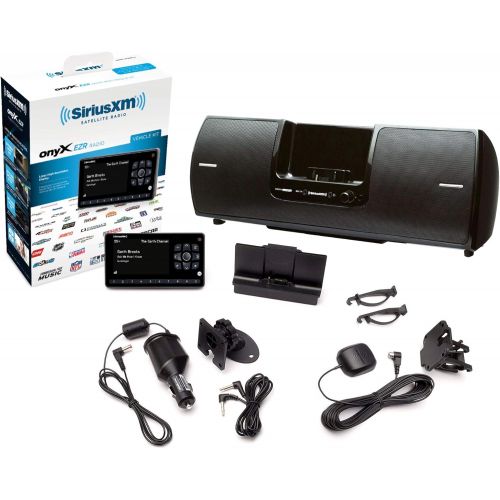  SiriusXM SXSD2 Portable Speaker Dock Audio System & SiriusXM SXEZR1V1 Onyx EZR Satellite Radio with Vehicle Kit with Get 3 Free Months Service with Subscription (Bundle)