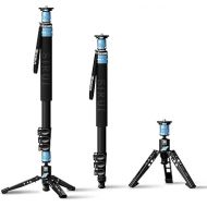 SIRUI AM-404FL Camera Monopod with Feet, 74.8 Inch Aluminum Travel Video Monopod with Removable Base, Slim and Lightweight, Max Load 26.4lbs, 360°Panorama Panning, 4-Section for Canon Nikon Sony